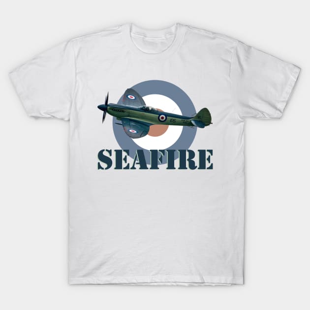 Supermarine Seafire and Roundel T-Shirt by SteveHClark